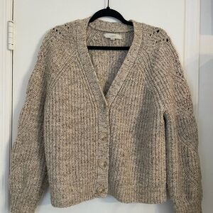 LOFT Women's Beige Knit Cardigan